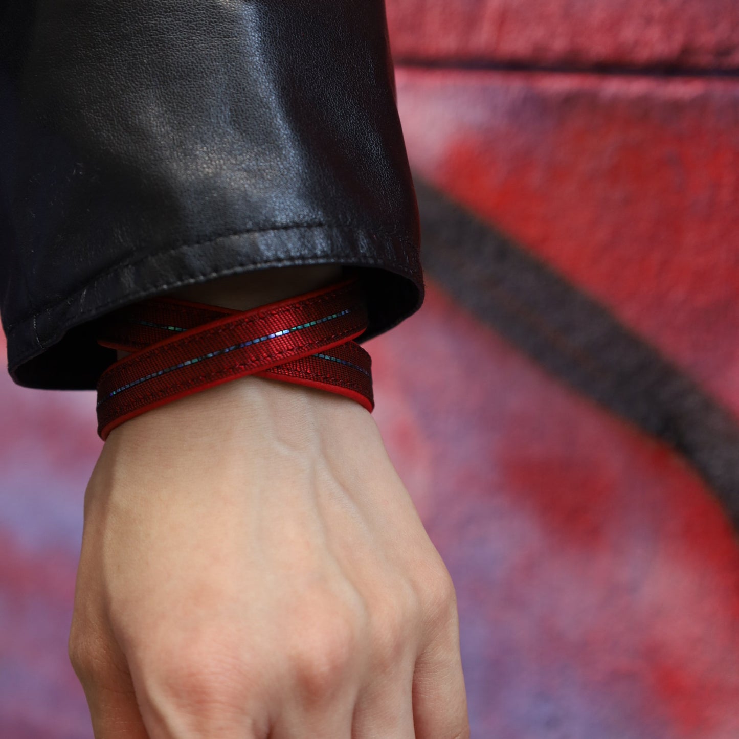 Bracelet Eterna vermilion red M size